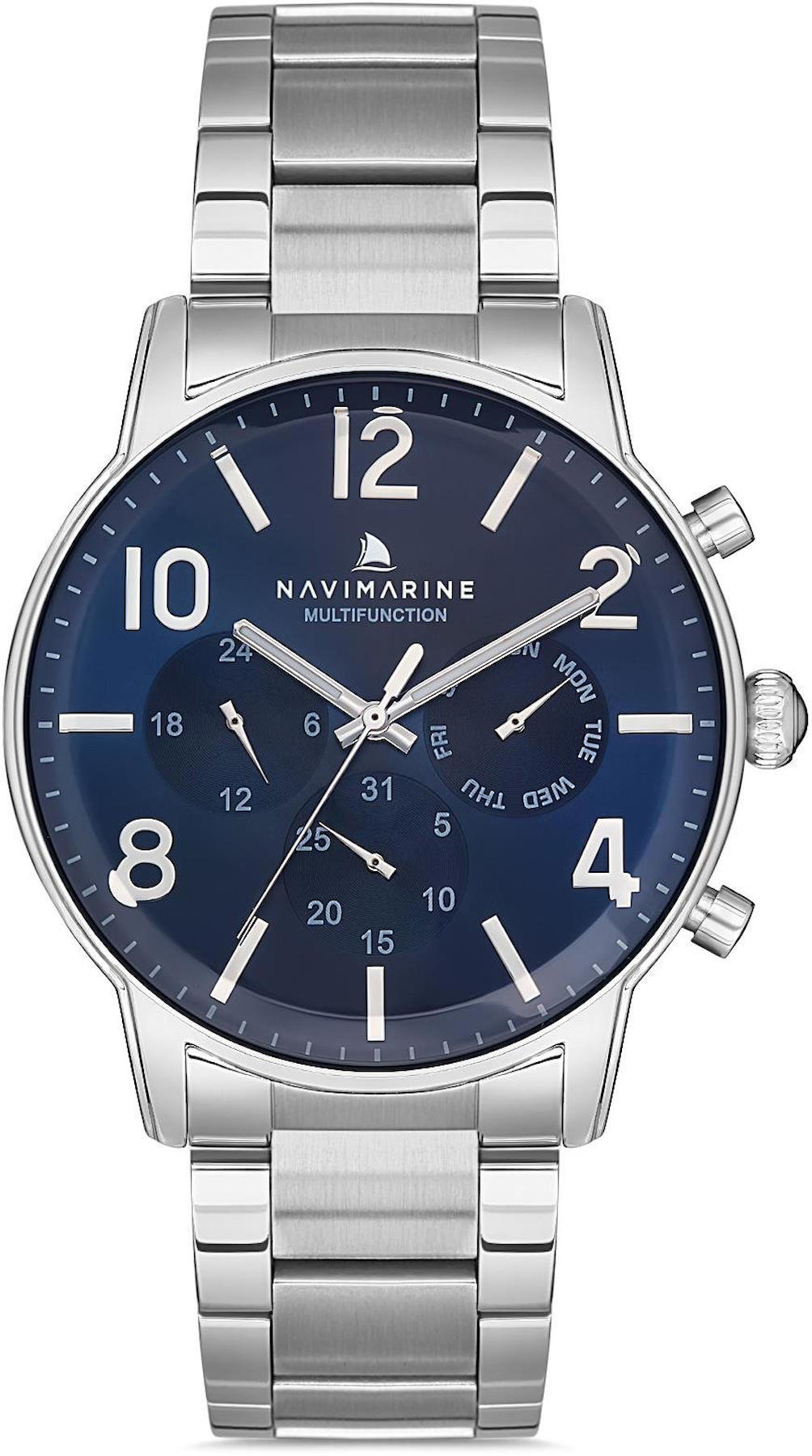 Navimarine NM140-02 Takvimli 44 mm Çelik Kordon Analog Kol Saati