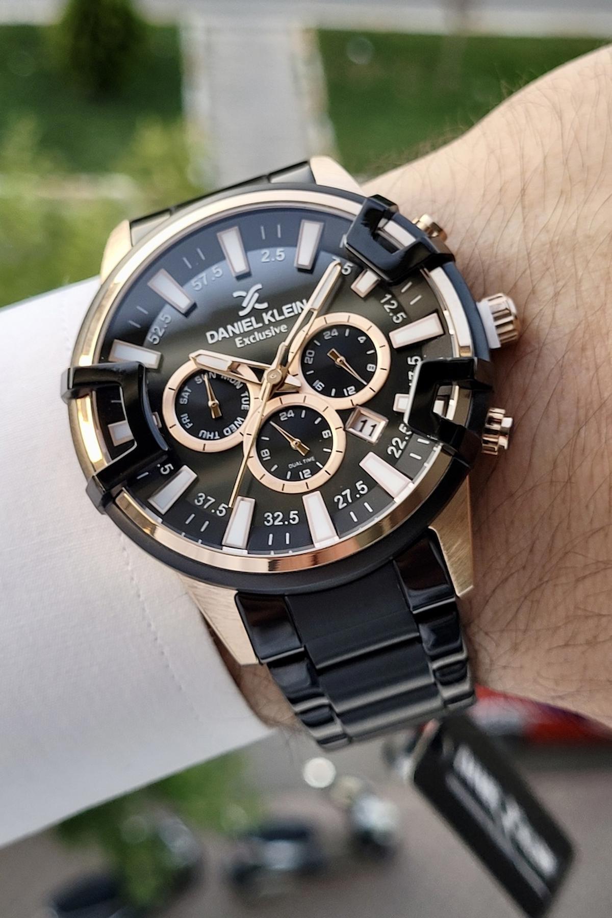 Daniel Klein DKISTE215 Takvimli 42 mm Siyah Çelik Kordon Analog Erkek Kol Saati