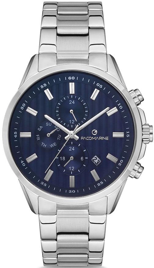 Pacomarine PM.51204.02 Takvimli 42 mm Çelik Kordon Analog Kol Saati