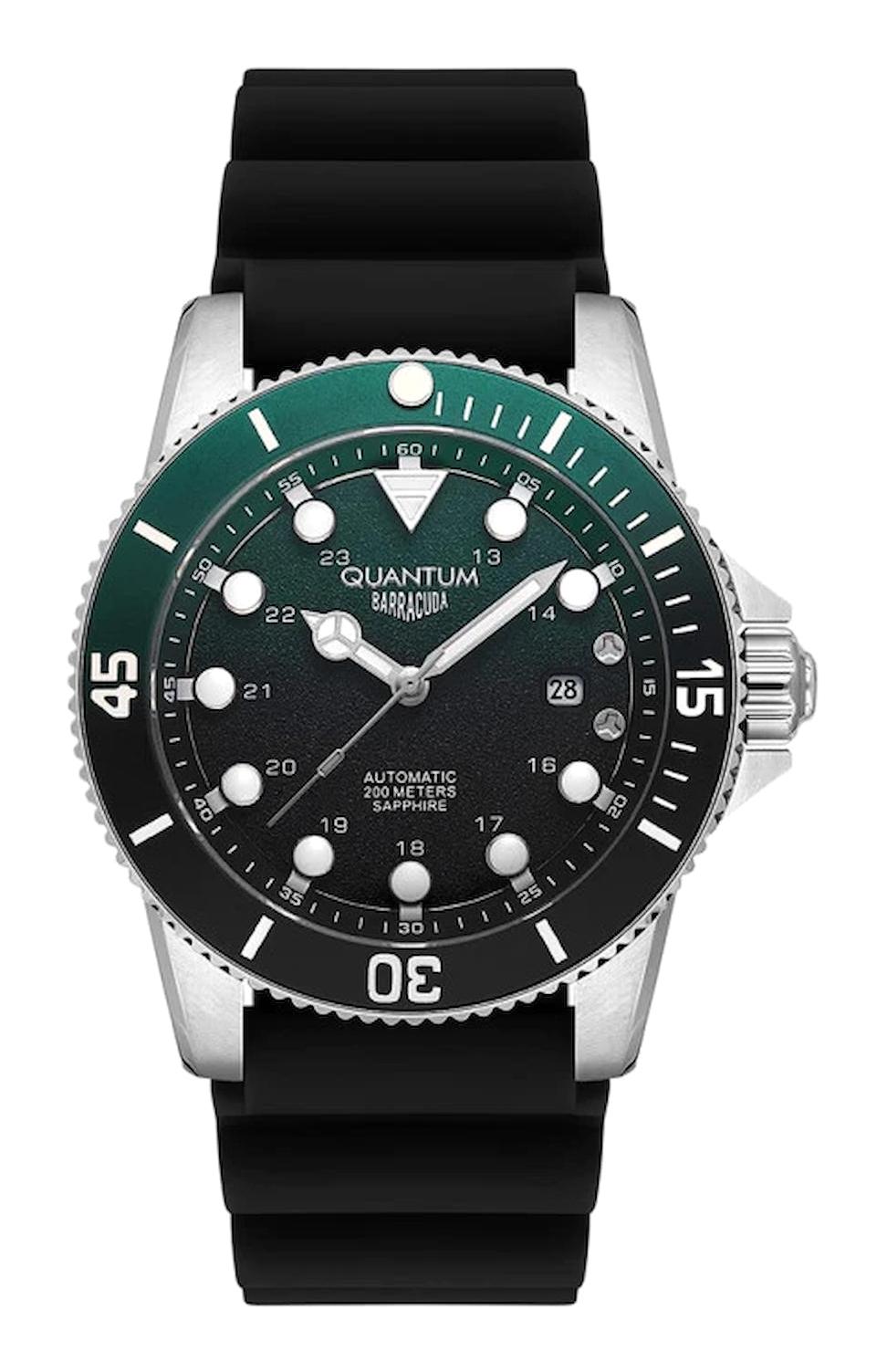 Quantum BAR1115.371 Takvimli 44 mm Siyah Silikon Kordon Analog Erkek Kol Saati