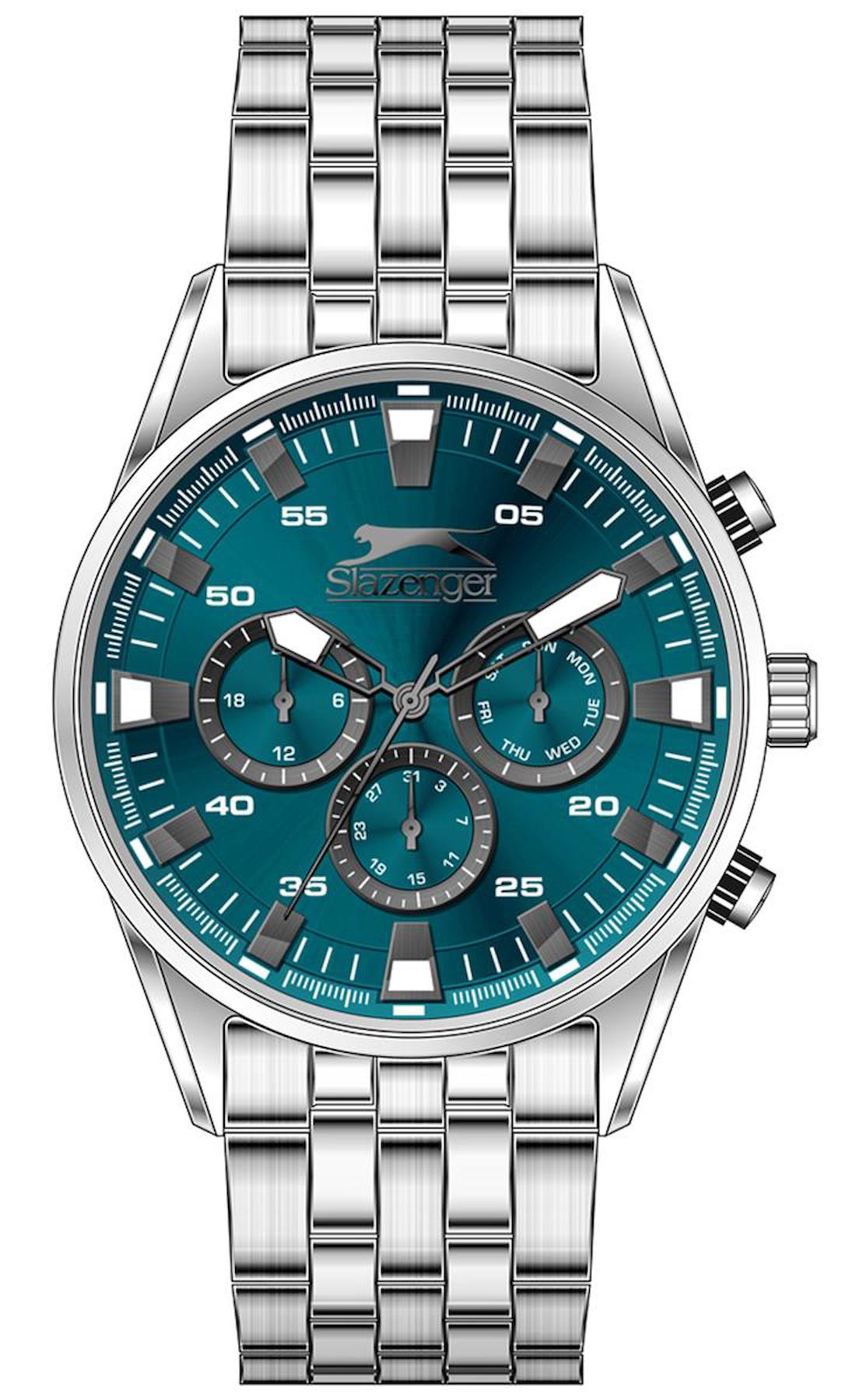 Slazenger SL.09.2231.2.06 Takvimli 46-50 mm Çelik Kordon Analog Erkek Kol Saati