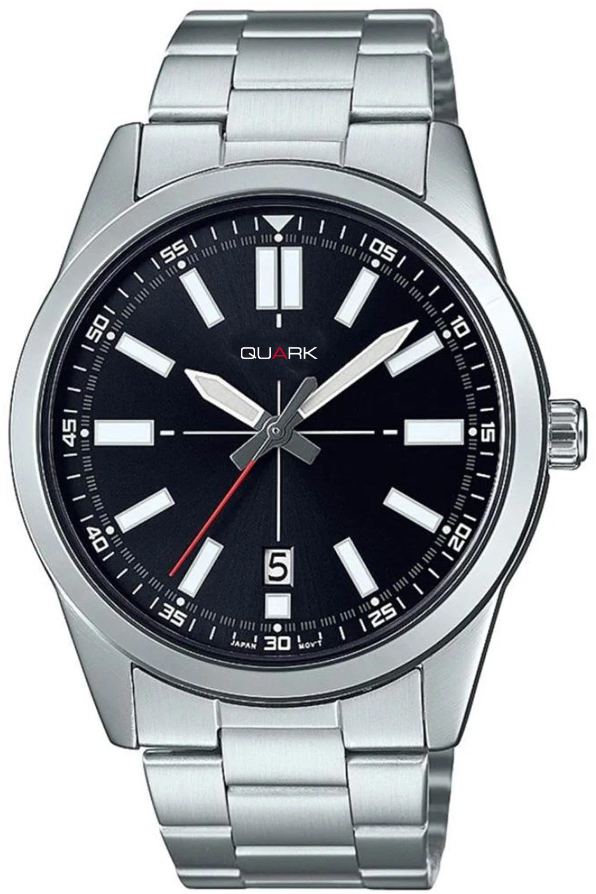 Quark QM-VD02D-1E Takvimli 41 mm Çelik Kordon Analog Kol Saati