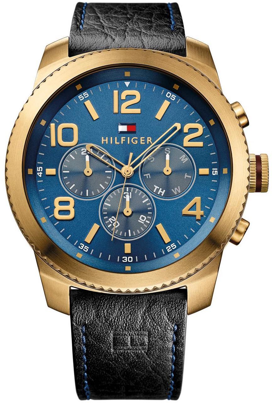 Tommy Hilfiger TH1791108 Takvimli 44 mm Siyah Deri Kordon Analog Kol Saati