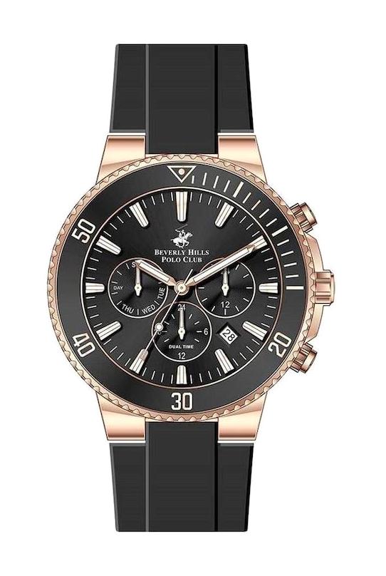 Beverly Hills Polo Club BP3248X451 Takvimli 41-45 mm Siyah Silikon Kordon Analog Erkek Kol Saati