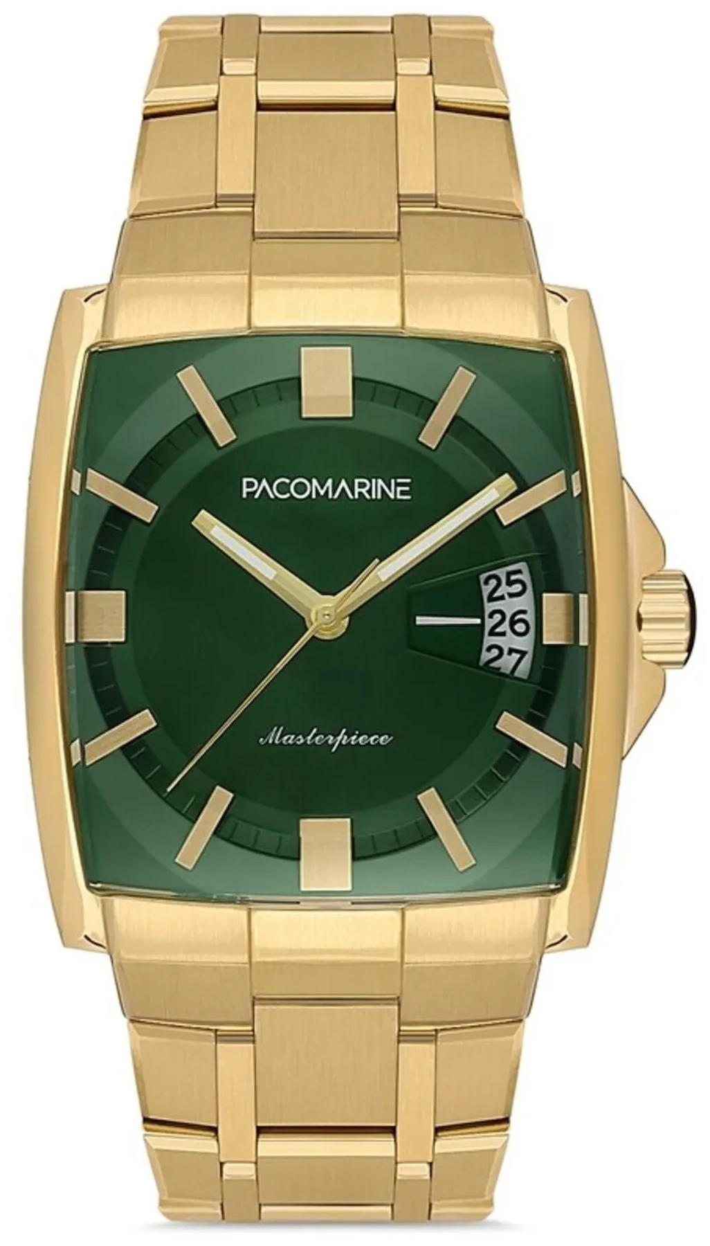 Pacomarine PM.22152.05 Takvimli 46 mm Altın Çelik Kordon Analog Kol Saati
