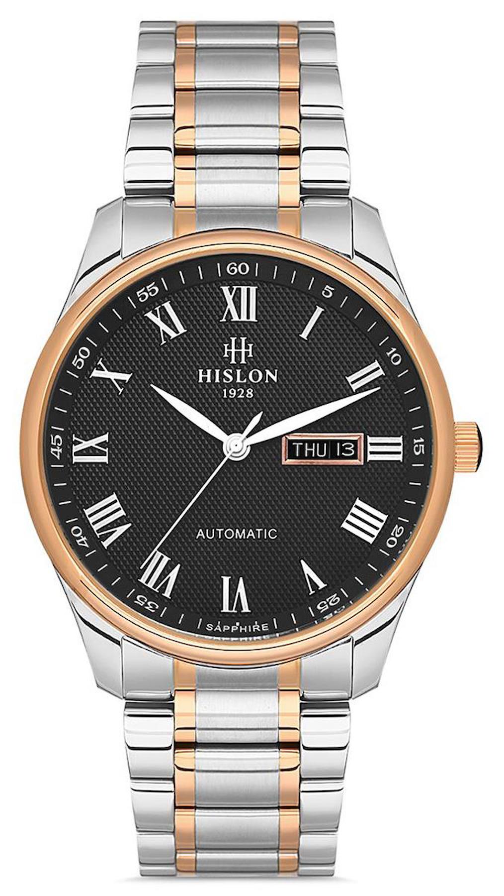 Hislon SD113T-04SR Takvimli Çelik Kordon Analog Erkek Kol Saati