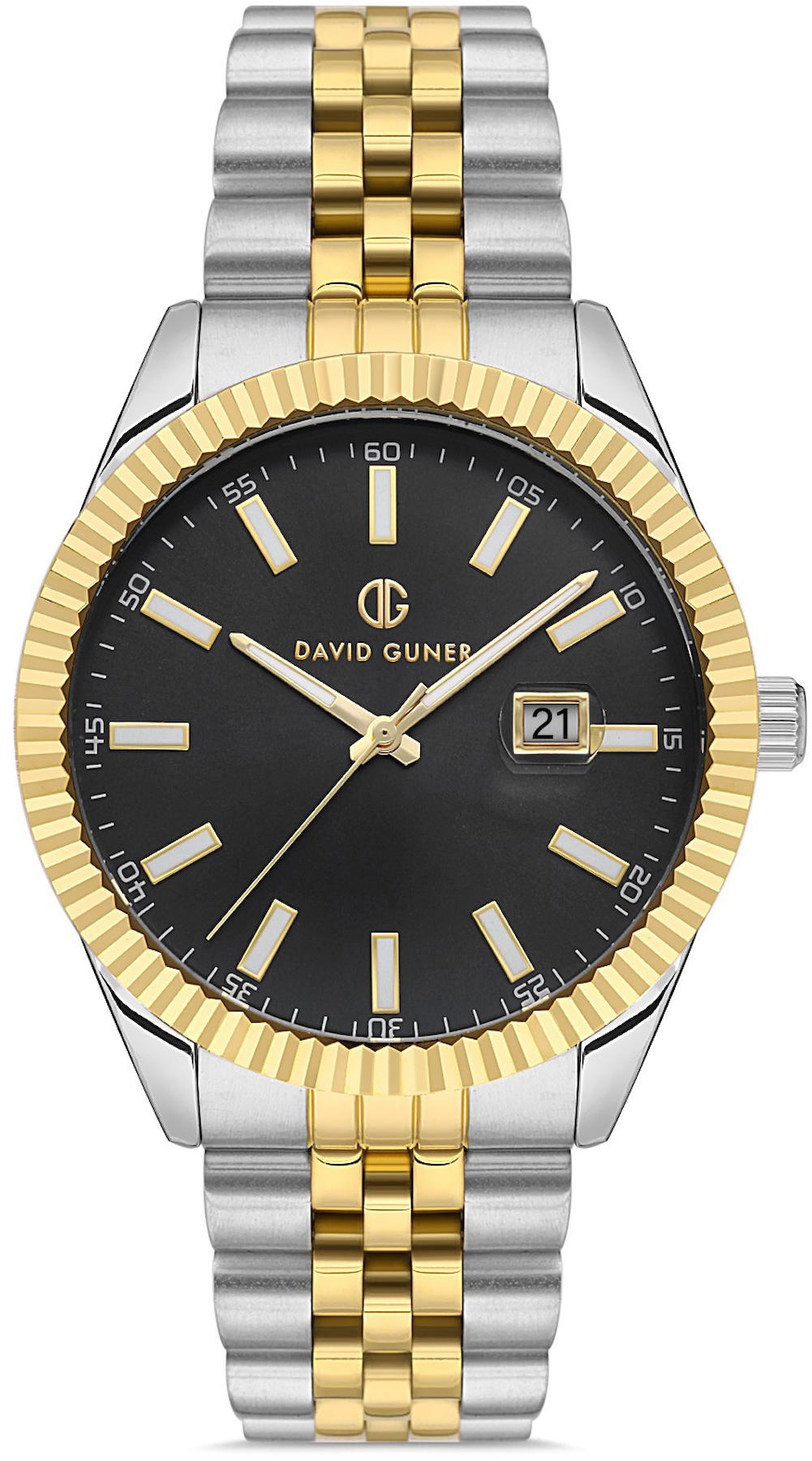 David Guner DG-8626GA-D2 Takvimli 42 mm Metal Kordon Analog Kol Saati