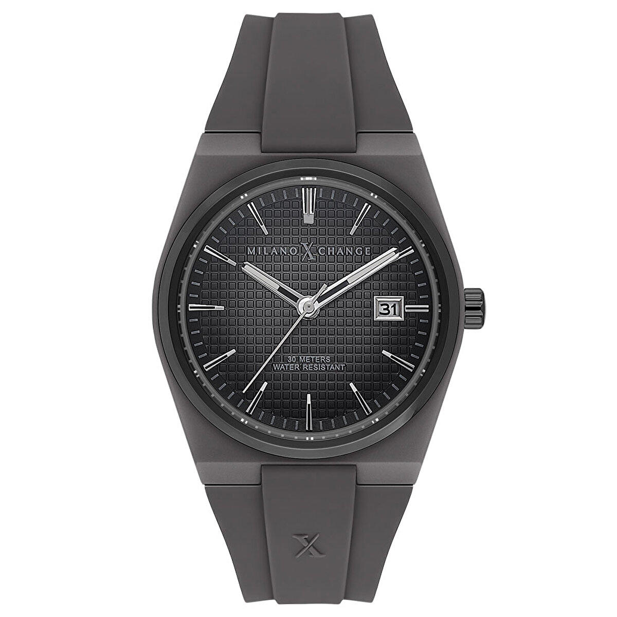Milano X Change MXG4117 Takvimli 40 mm Füme Silikon Kordon Analog Erkek Kol Saati
