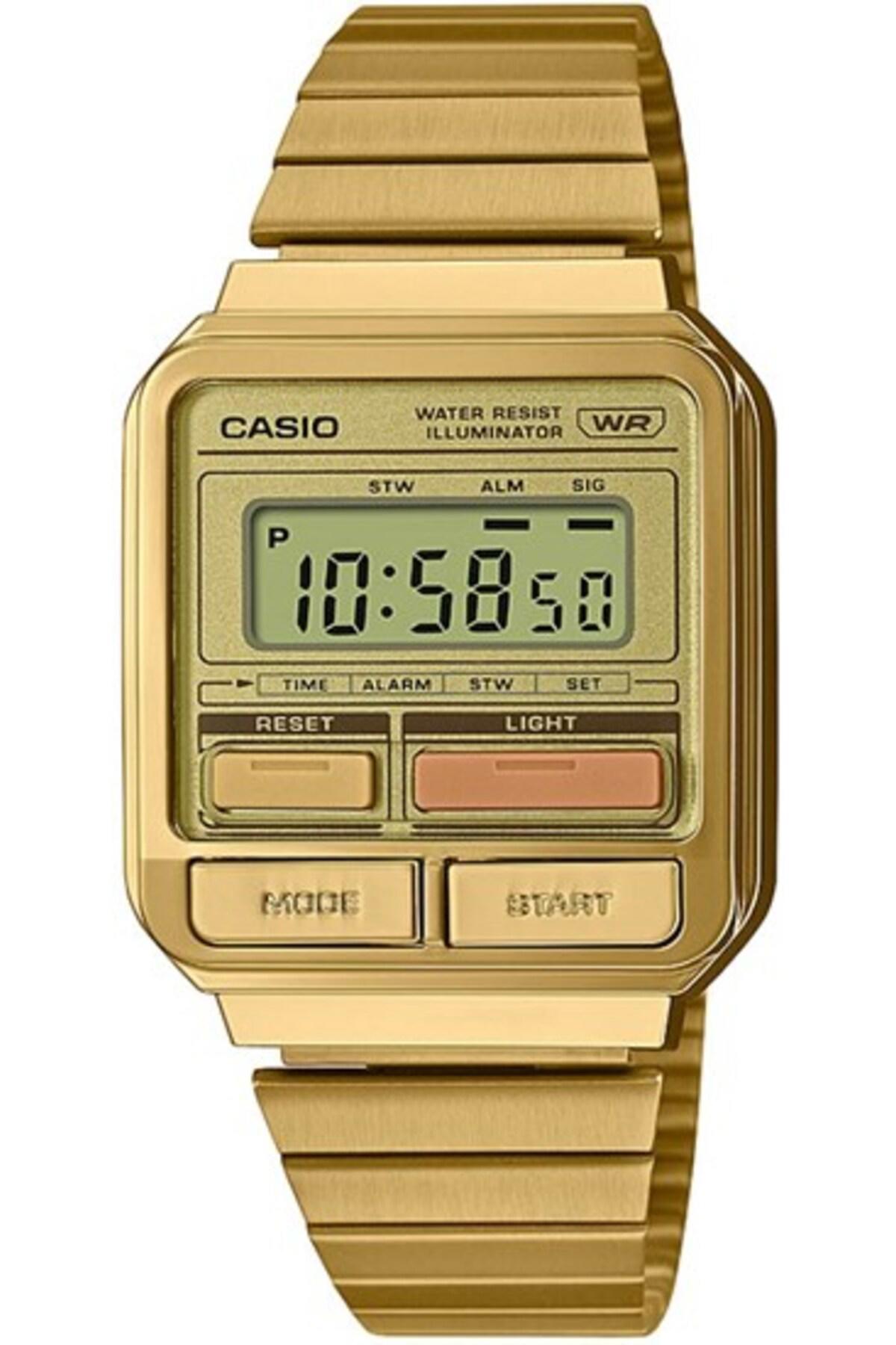 Casio A120WEG-9ADF Takvimli 40 mm Altın Çelik Kordon Analog Erkek Kol Saati
