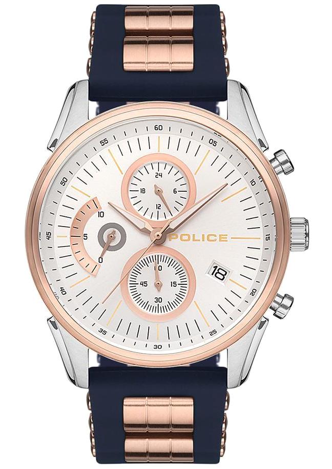 Police PL.15545JSTR.04P Takvimli 45 mm Lacivert Plastik-Silikon Kordon Analog Kol Saati