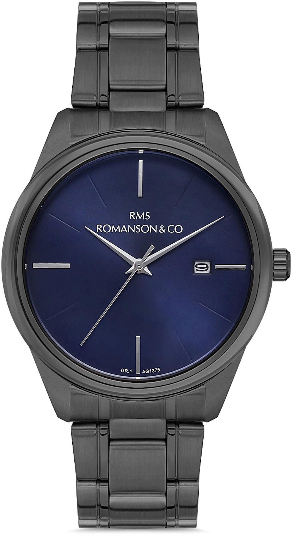 Romanson GR.1.AG1375.20 Takvimli 41 mm Füme Çelik Kordon Analog Kol Saati