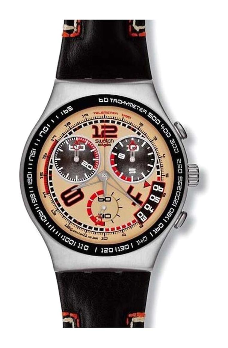 Swatch YCS481 Takvimli 44 mm Siyah Silikon Kordon Analog Erkek Kol Saati