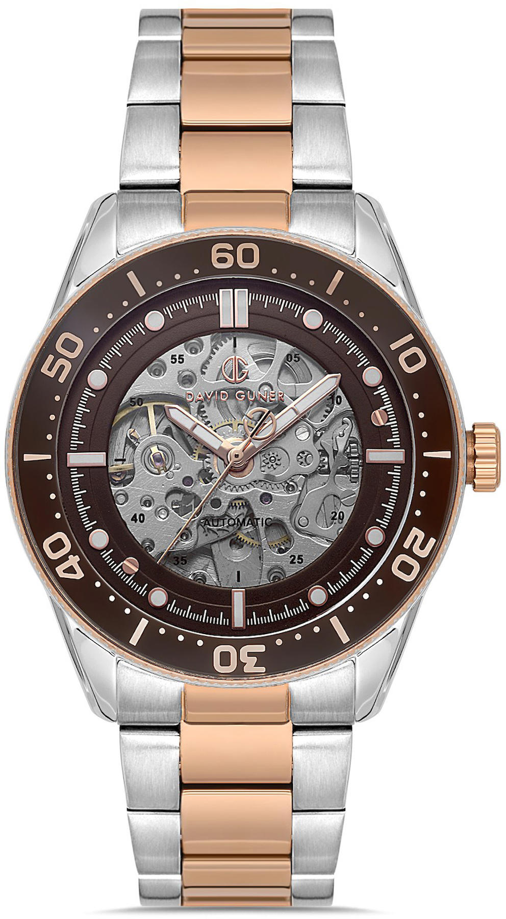 David Guner DG-8675GA-E6 Takvimli 42 mm Metal Kordon Analog Kol Saati