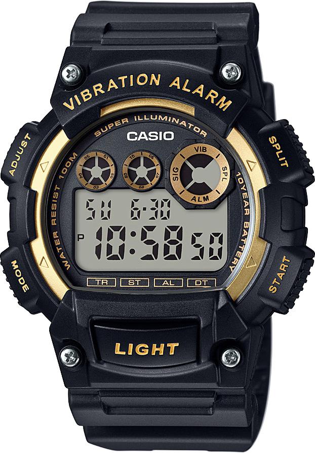 Casio W-735H-1A2VDF Takvimli 43 mm Siyah Silikon Kordon Dijital Erkek Kol Saati