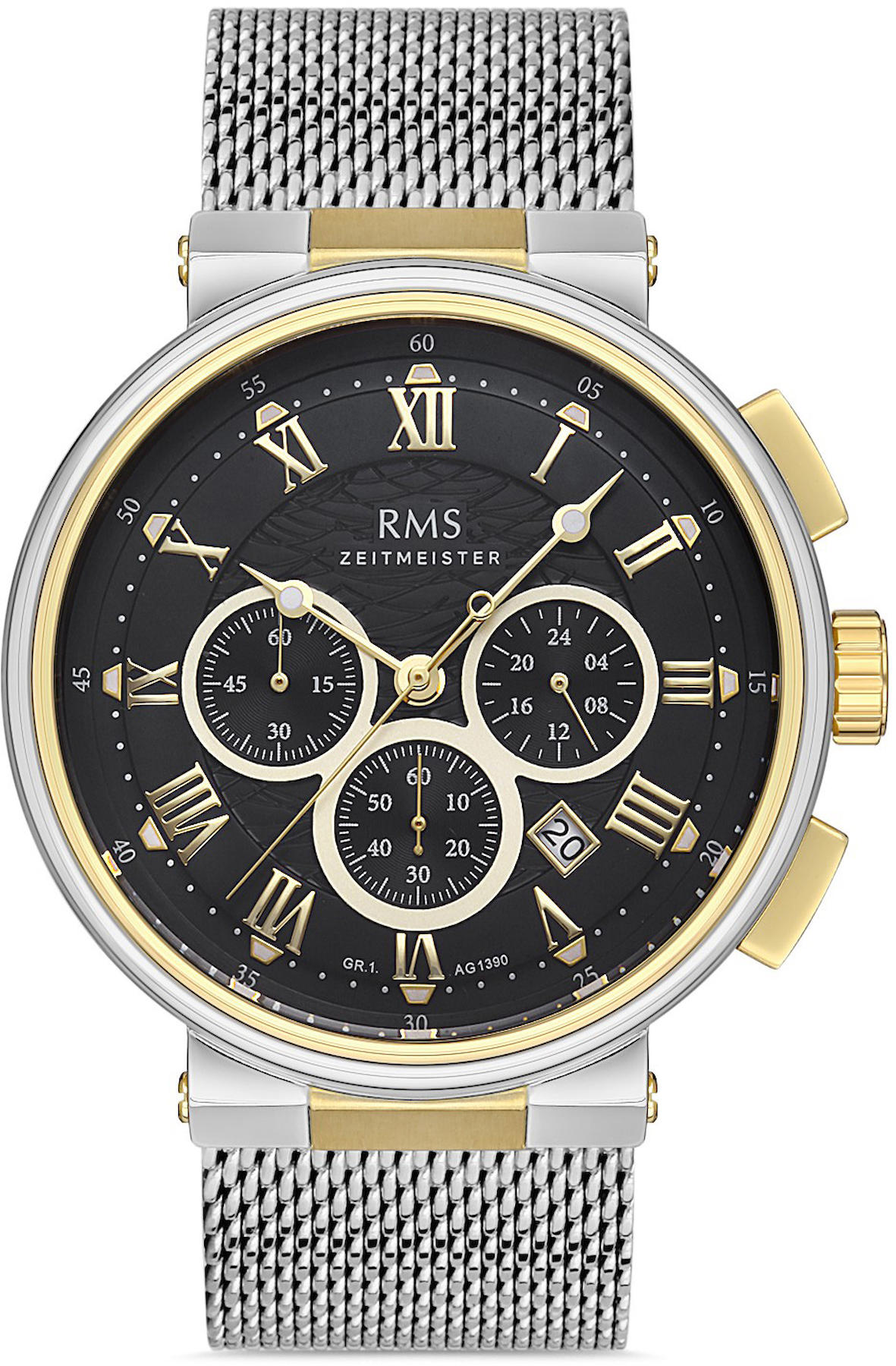 Romanson GR.1.AG1390.10 Takvimli 43 mm Gri Hasır Kordon Analog Kol Saati