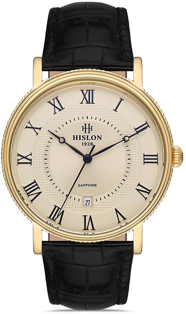 Hislon CL121G-08BG Pusulalı Takvimli 42 mm Siyah Çelik Kordon Analog Erkek Kol Saati