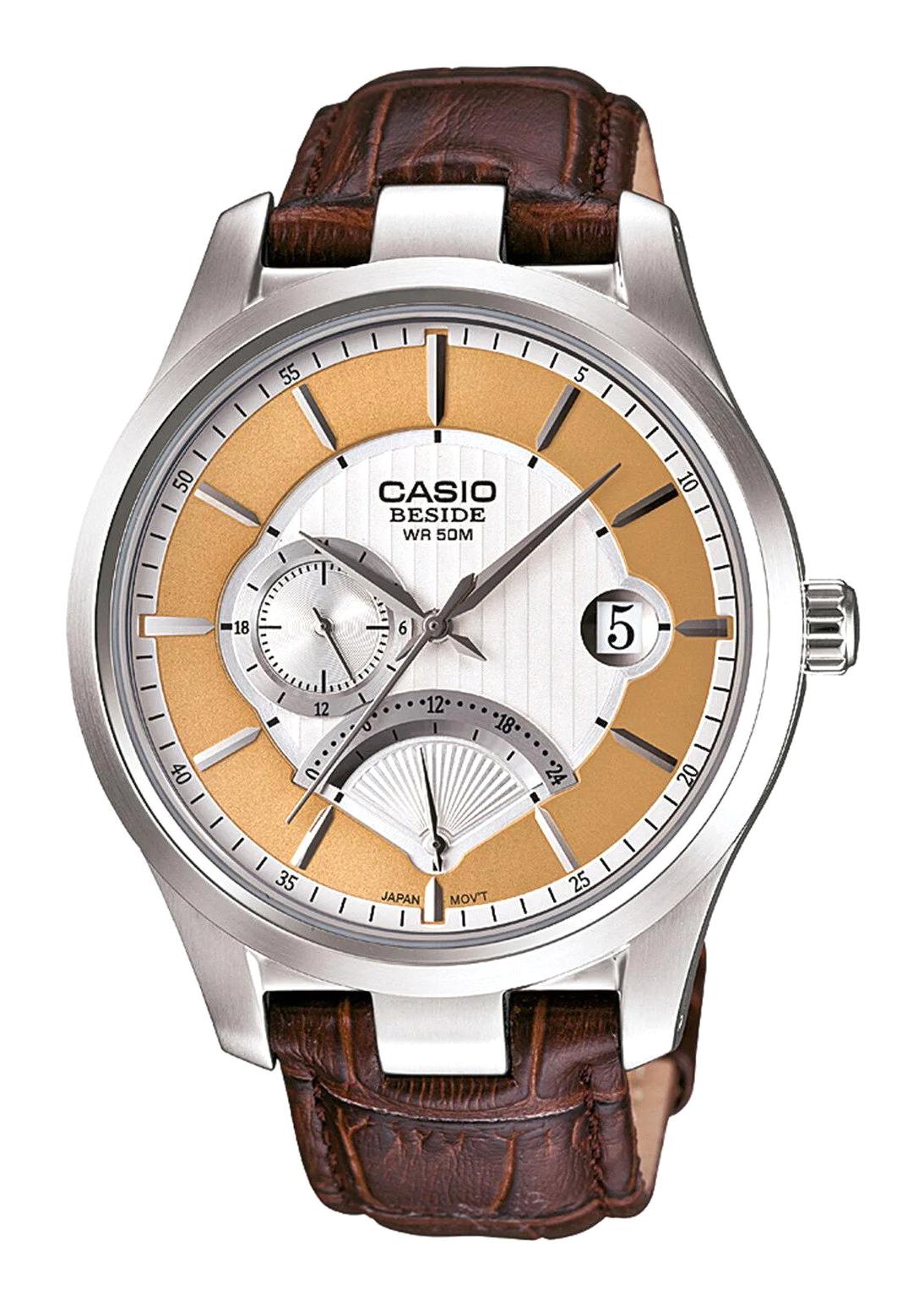 Casio BEM-308L-7AVDF Takvimli Kahverengi Deri Kordon Analog Erkek Kol Saati