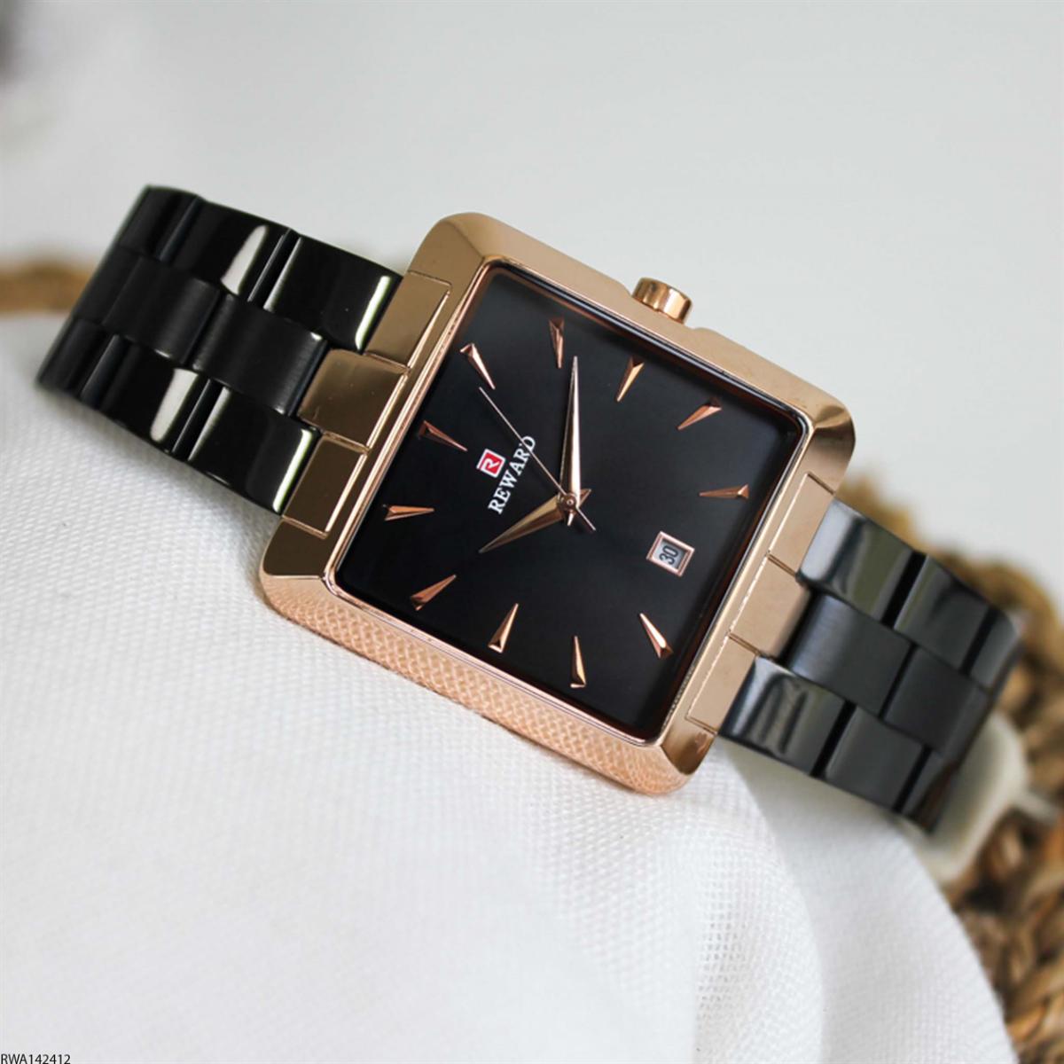 Reward RWA142412 Takvimli 37 mm Siyah Metal Kordon Analog Erkek Kol Saati