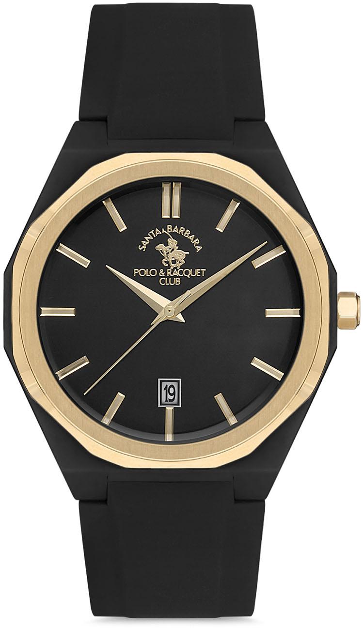 Santa Barbara Polo & Racquet Club SB.1.10172.1 Takvimli 43 mm Siyah Silikon Kordon Analog Kol Saati
