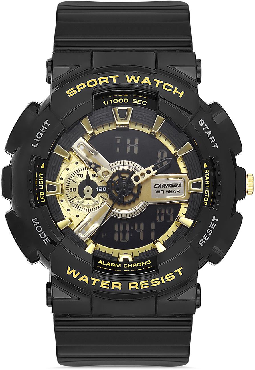 Carrera CRR-M16SK88-AD01 Takvimli 51 mm Siyah Silikon Kordon Analog Kol Saati