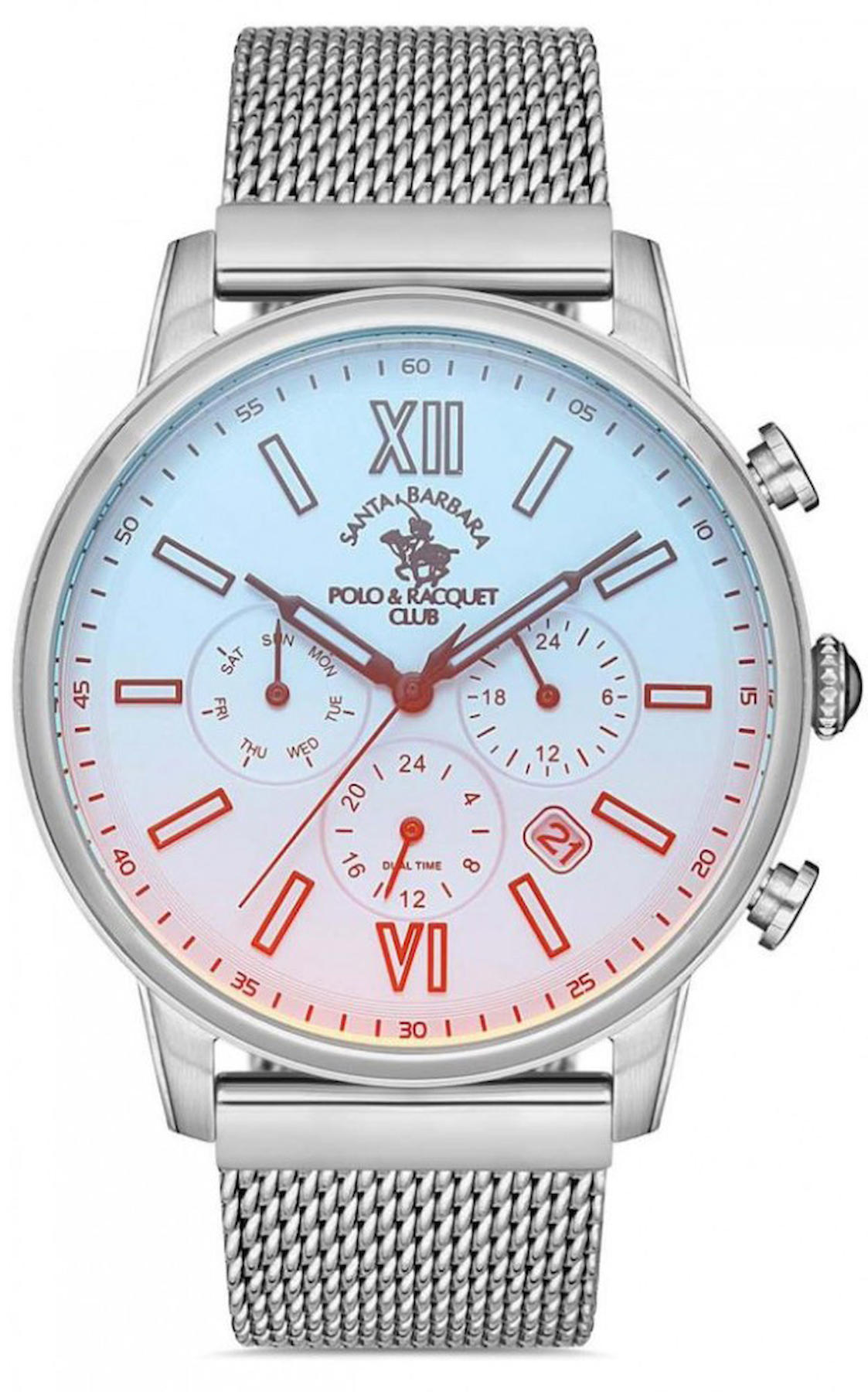 Santa Barbara Polo & Racquet Club SB.1.10301.3 Takvimli Metal Kordon Analog Erkek Kol Saati