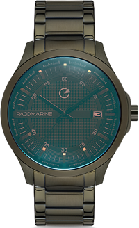 Pacomarine PM.51205.04 Takvimli 44 mm Yeşil Çelik Kordon Analog Kol Saati