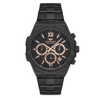 Ferro FM31356A-G Takvimli 43 mm Siyah Çelik Kordon Analog Erkek Kol Saati