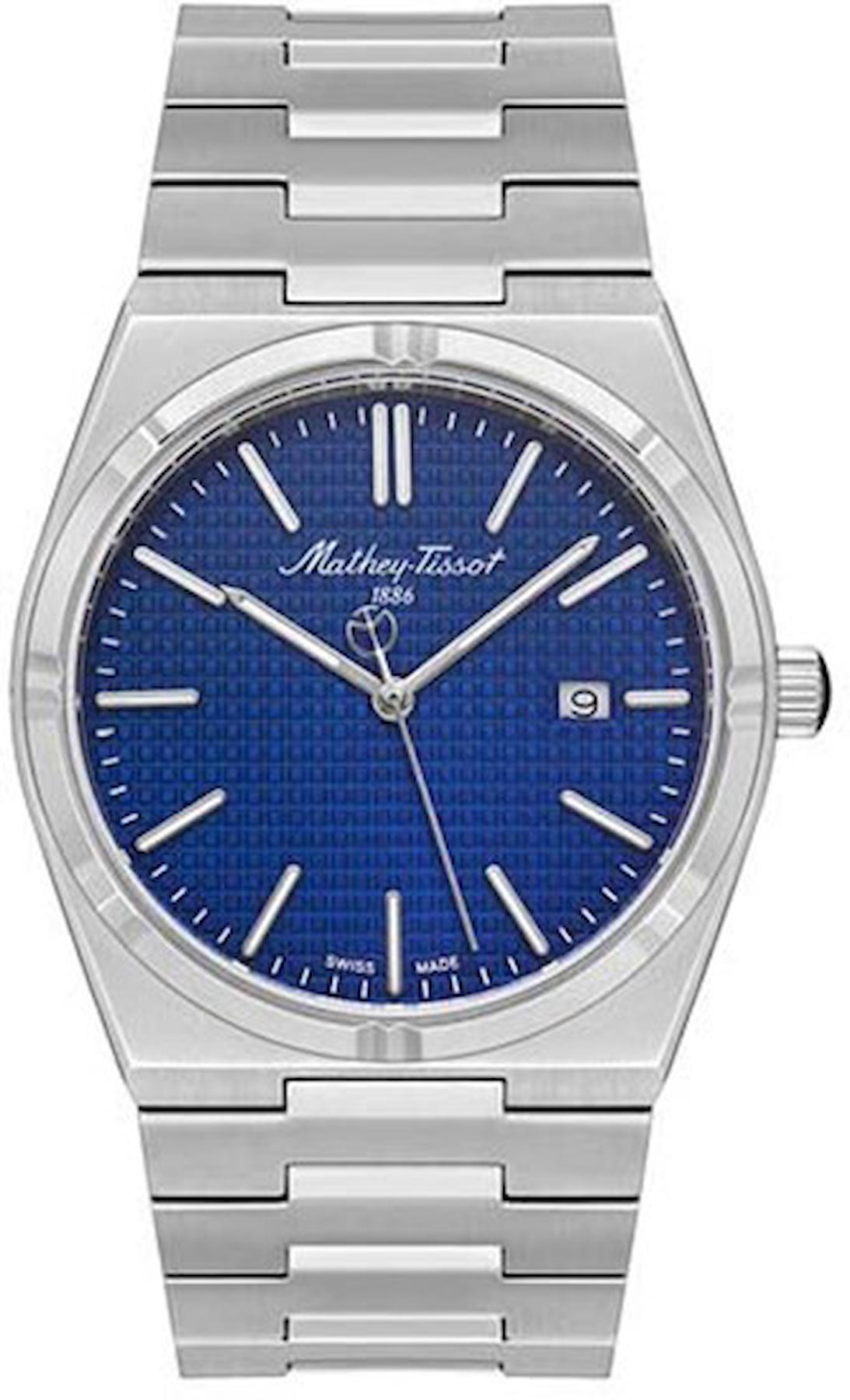 Mathey-Tissot H117ABU Takvimli 42 mm Çelik Kordon Analog Kol Saati