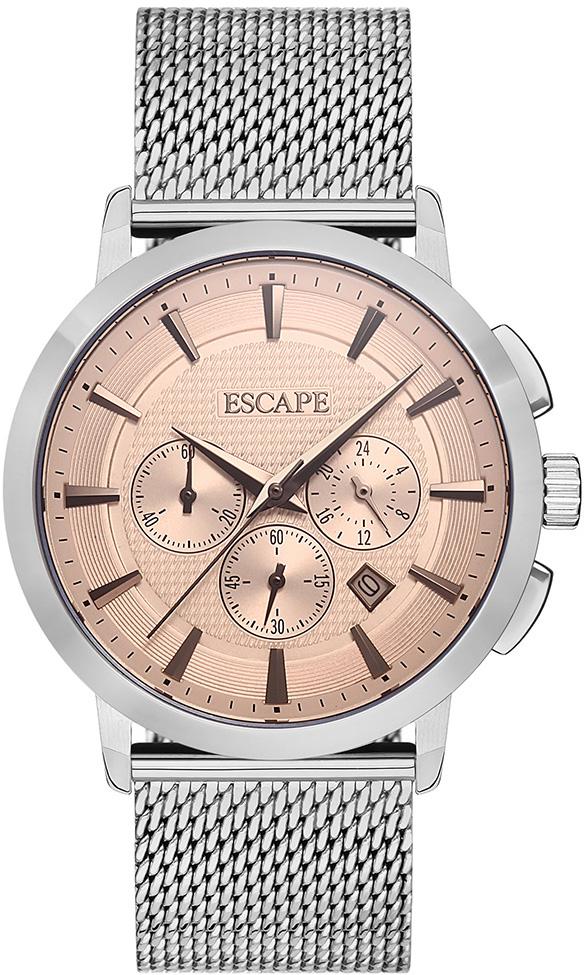 Escape EC1086-101M Takvimli 42 mm Çelik Kordon Analog Kol Saati