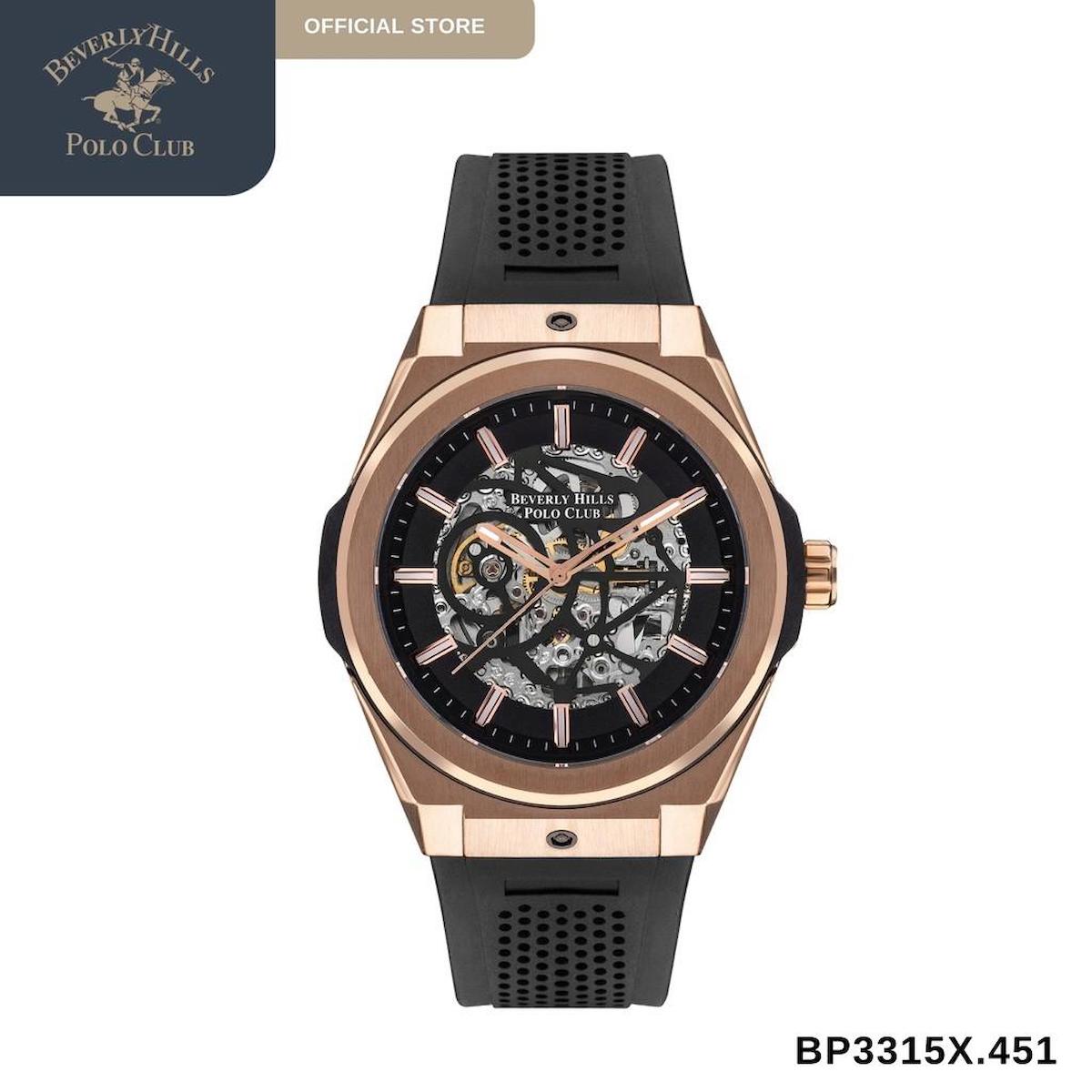 Beverly Hills Polo Club BP3315X451 41-45 mm Siyah Silikon Kordon Analog Erkek Kol Saati