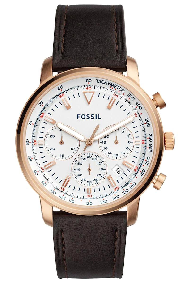 Fossil FS5415 Takvimli 44 mm Siyah Deri Kordon Analog Erkek Kol Saati