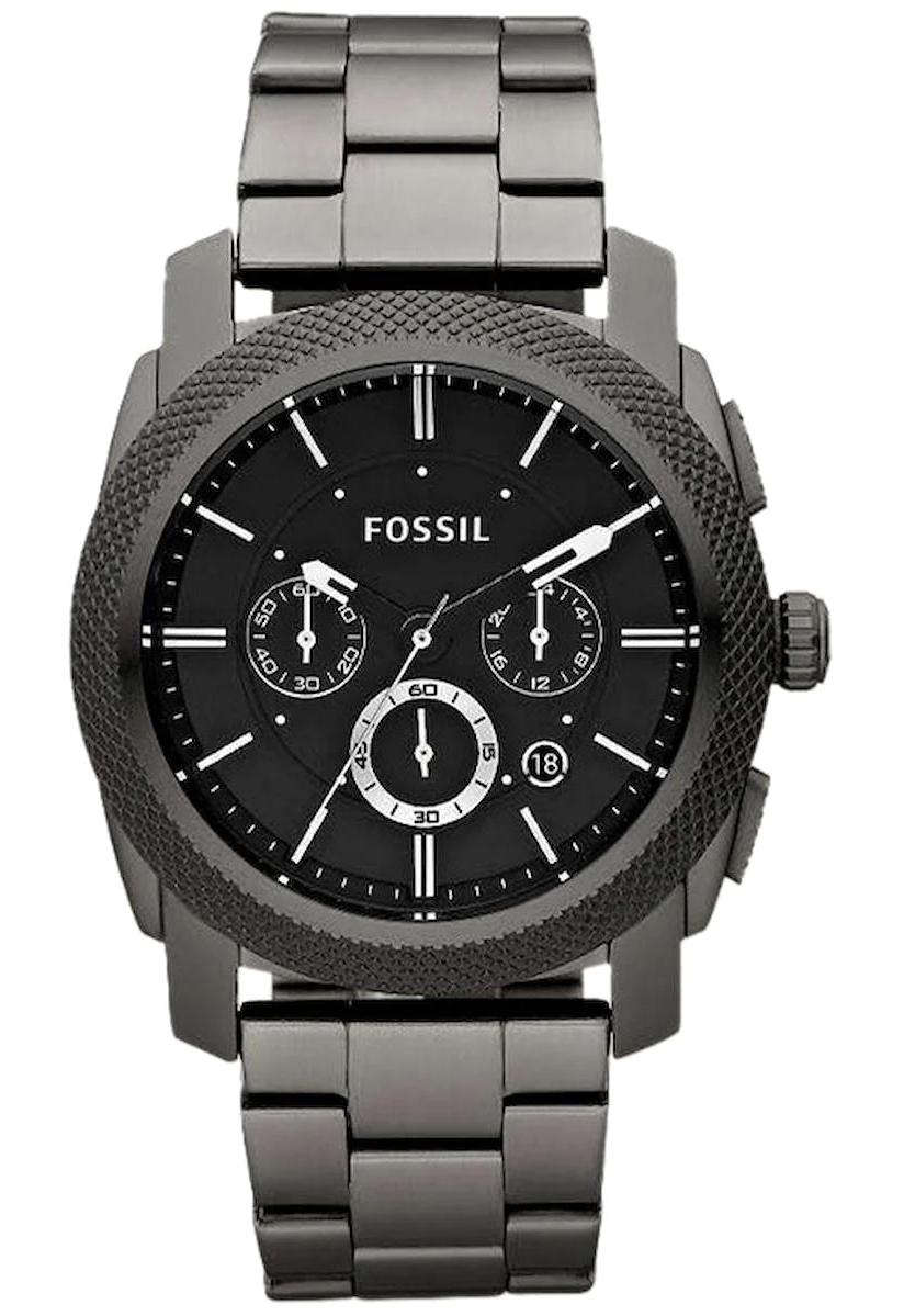 Fossil FS4662 Takvimli 45 mm Füme Çelik Kordon Analog Erkek Kol Saati