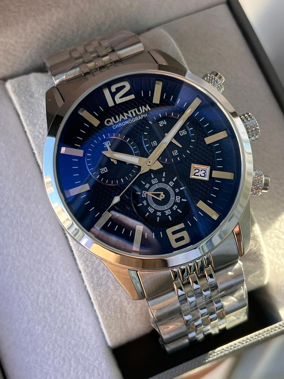 Quantum ADGE1016.390 Takvimli 46 mm Çelik Kordon Analog Erkek Kol Saati