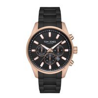 Tom Jones TOMJ-1-1277-06 Takvimli 44 mm Siyah Çelik Kordon Analog Erkek Kol Saati