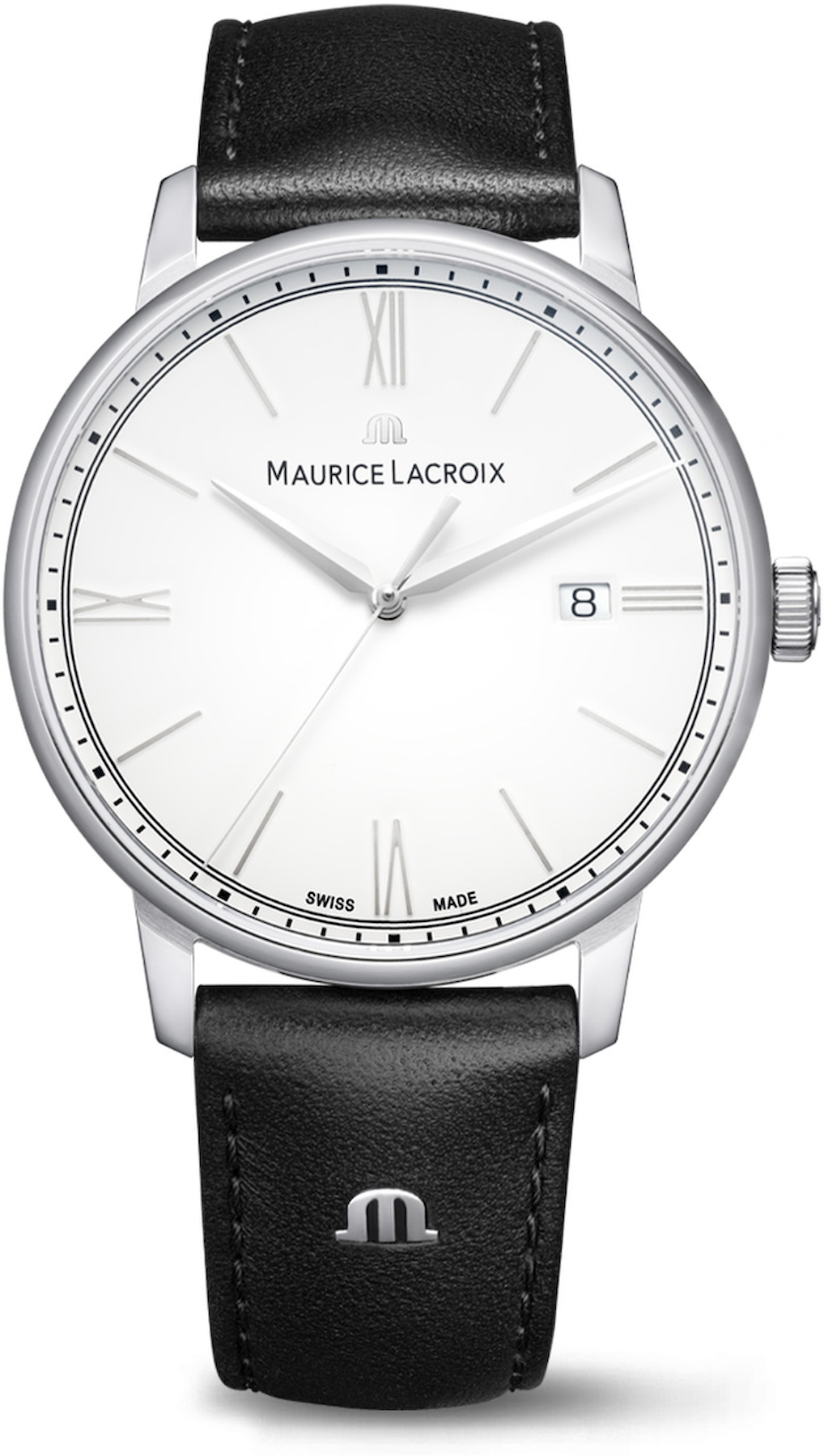 Maurice Lacroix EL1118-SS001-110-2 Takvimli 40 mm Siyah Deri Kordon Analog Kol Saati