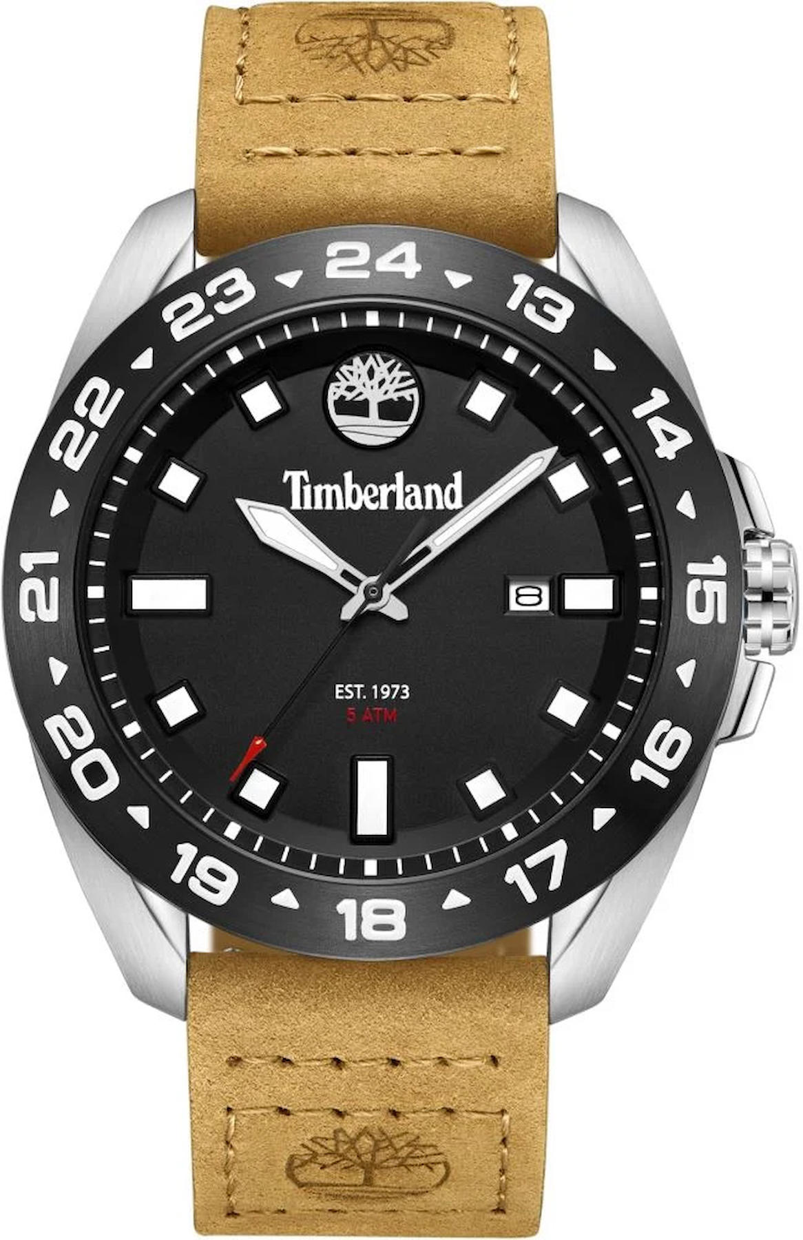 Timberland TDWGB0029401 Pusulalı Takvimli 44 mm Kahverengi Deri Kordon Analog Kol Saati