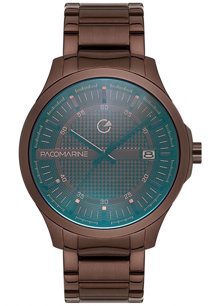Pacomarine PM.51205.05 Takvimli 41-45 mm Kahverengi Çelik Kordon Analog Erkek Kol Saati