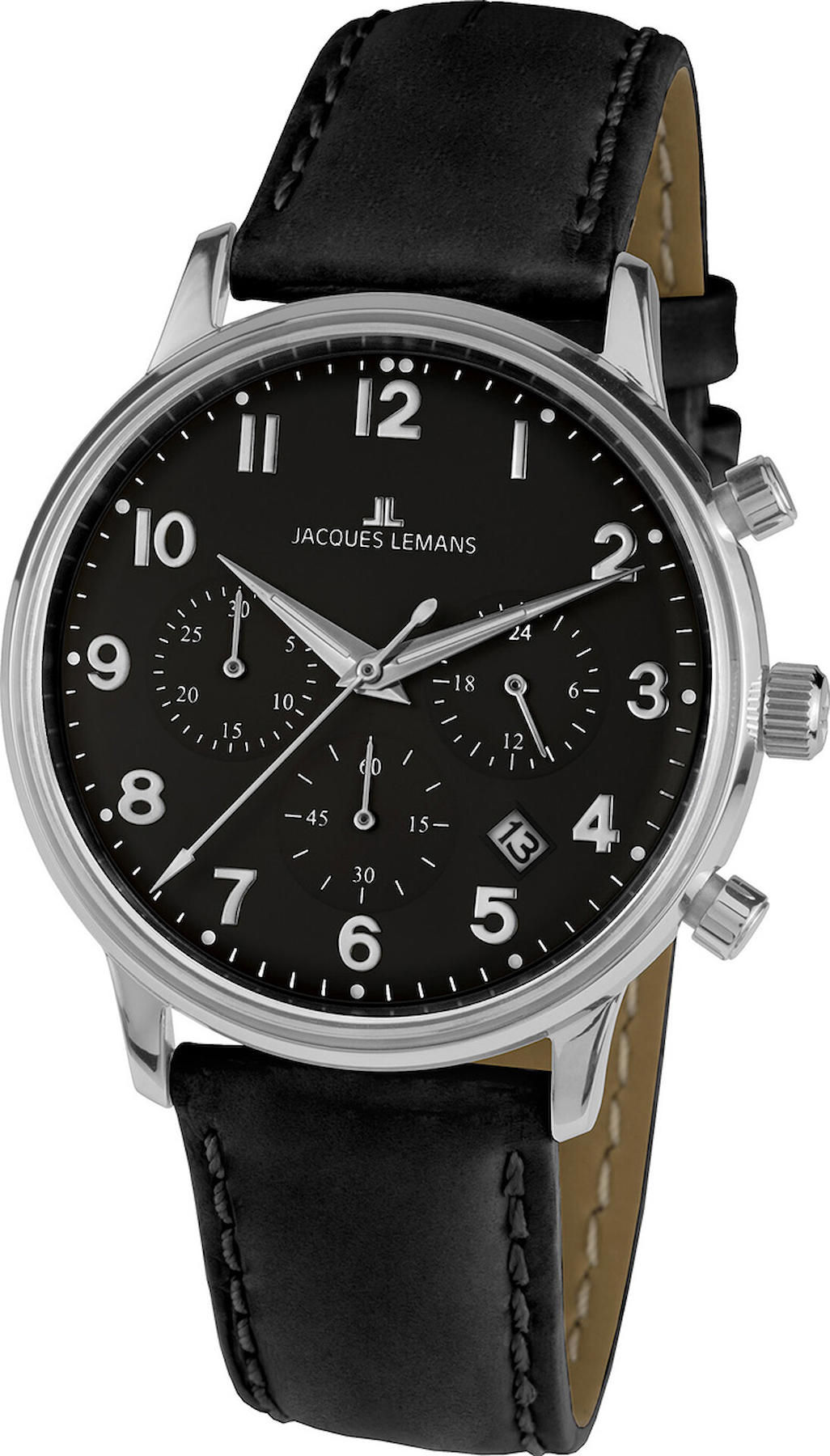 Jacques Lemans N-209ZI Pusulalı Takvimli 42 mm Siyah Deri Kordon Analog Kol Saati