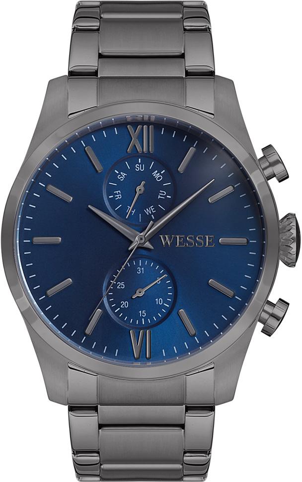 Wesse WWG205302 Pusulalı Takvimli 46 mm Füme Çelik Kordon Analog Kol Saati
