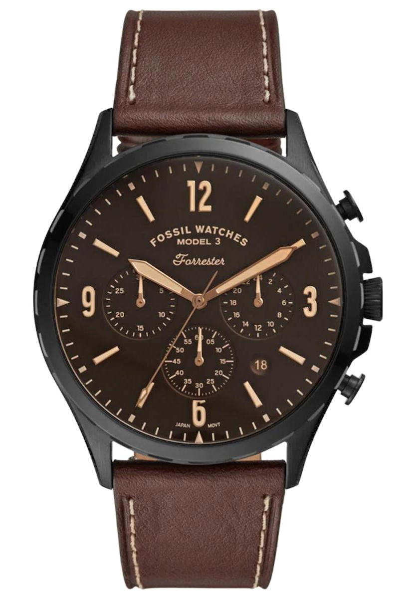 Fossil FS5608 Takvimli 46 mm Kahverengi Deri Kordon Analog Erkek Kol Saati