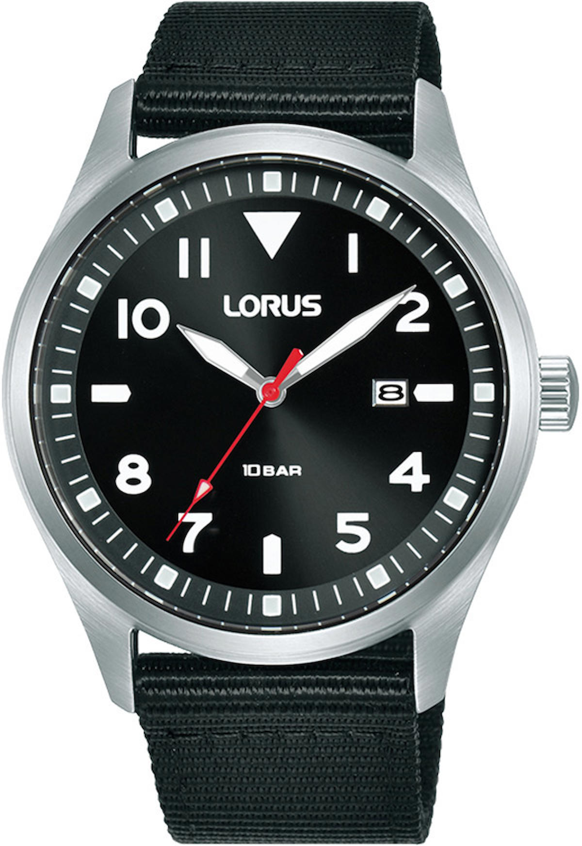 Lorus RH927QX9 Takvimli 42 mm Siyah Kanvas Kordon Analog Erkek Kol Saati