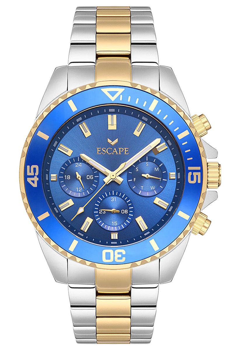 Escape ESCP103001 Takvimli 45 mm Altın-Çelik Kordon Analog Erkek Kol Saati
