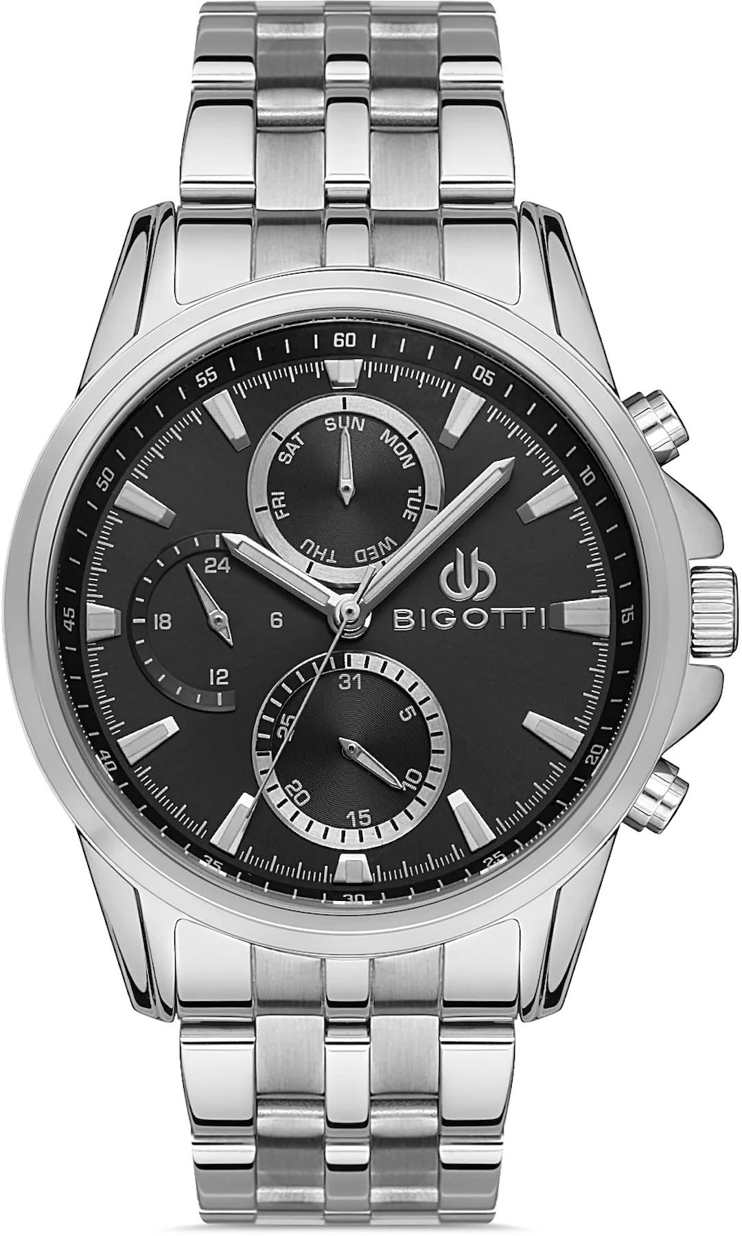 Bigotti BG.1.10444.2 Takvimli 44 mm Çelik Kordon Analog Kol Saati