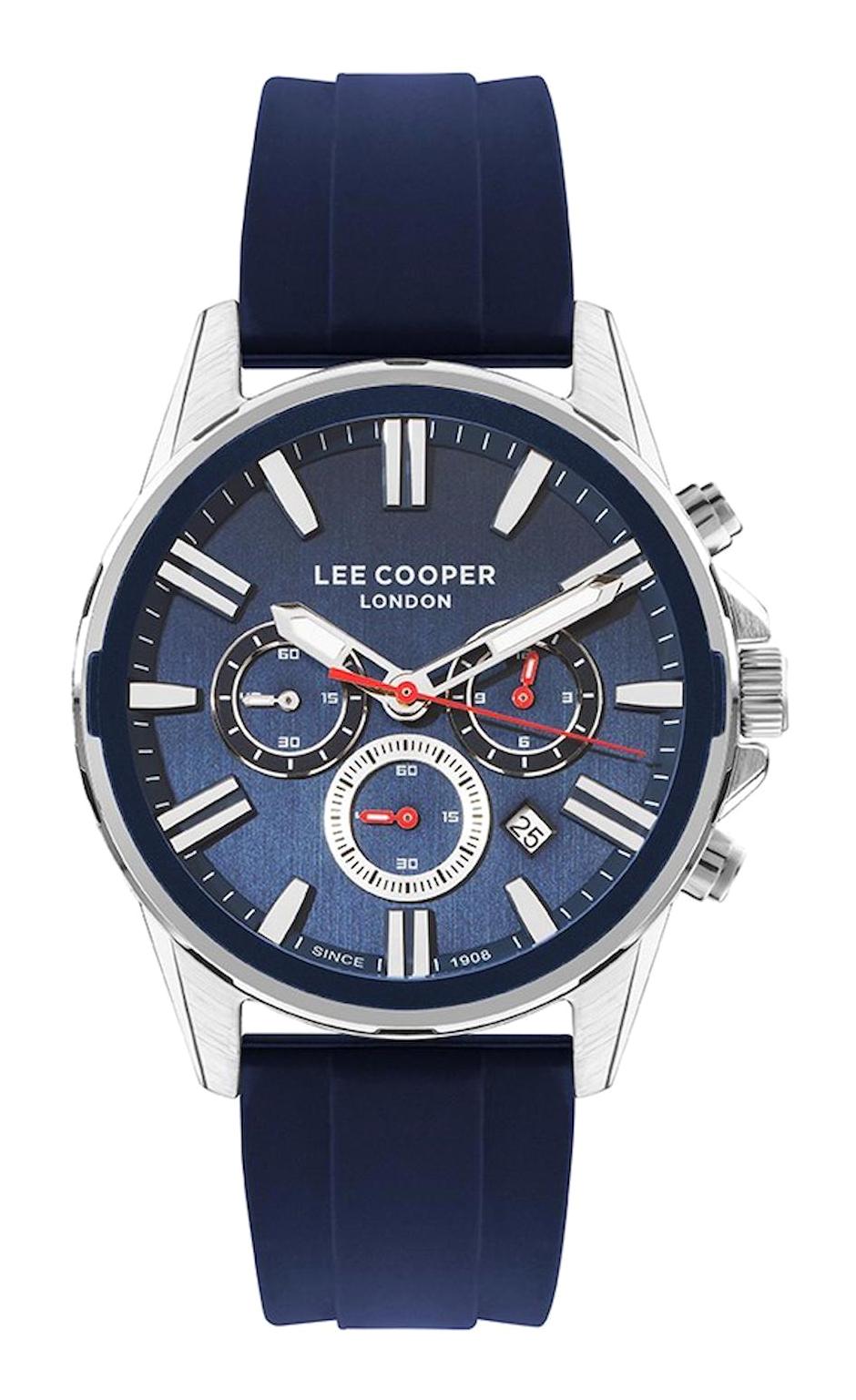 Lee Cooper LC07639.399-NM Takvimli Lacivert Çelik Kordon Analog Kol Saati