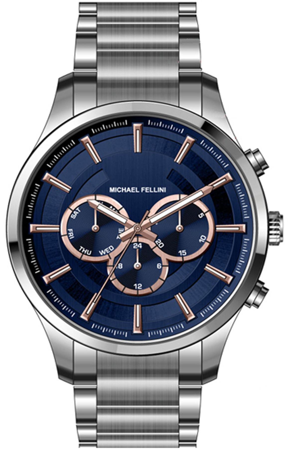 Michael Fellini 2327-1 Takvimli 44 mm Metal Kordon Analog Erkek Kol Saati