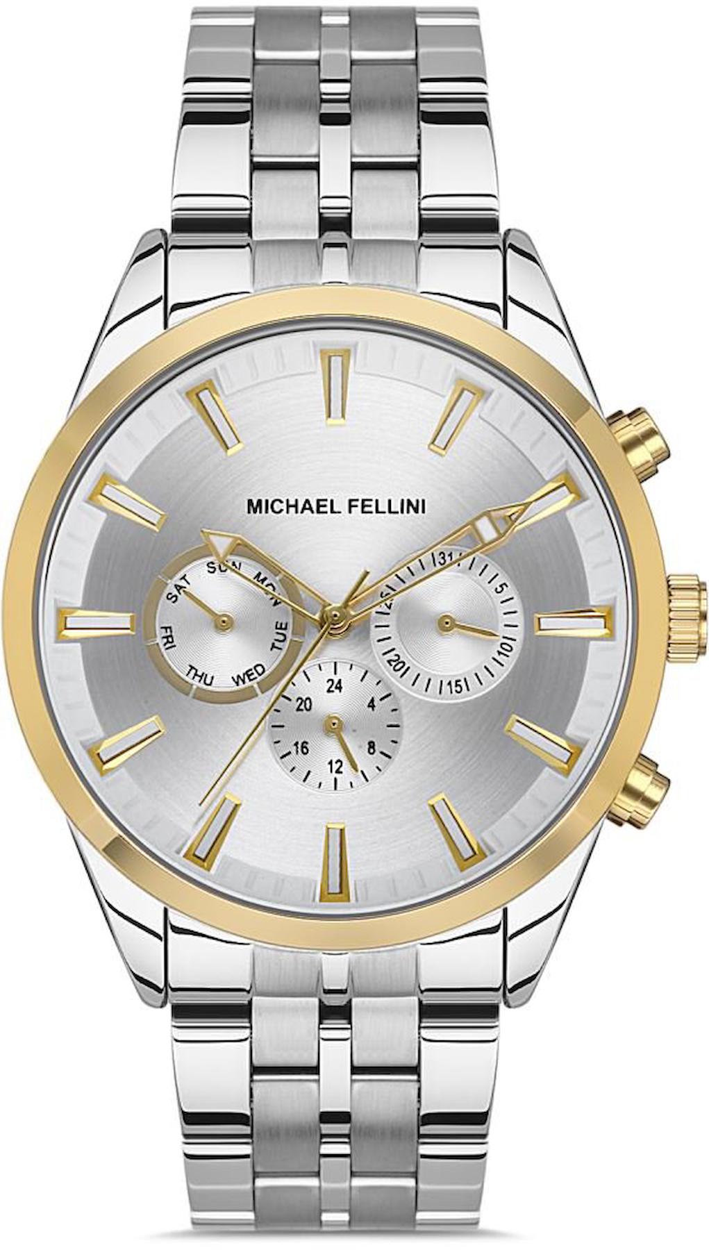 Michael Fellini 2303-5 Takvimli 44 mm Metal Kordon Analog Erkek Kol Saati