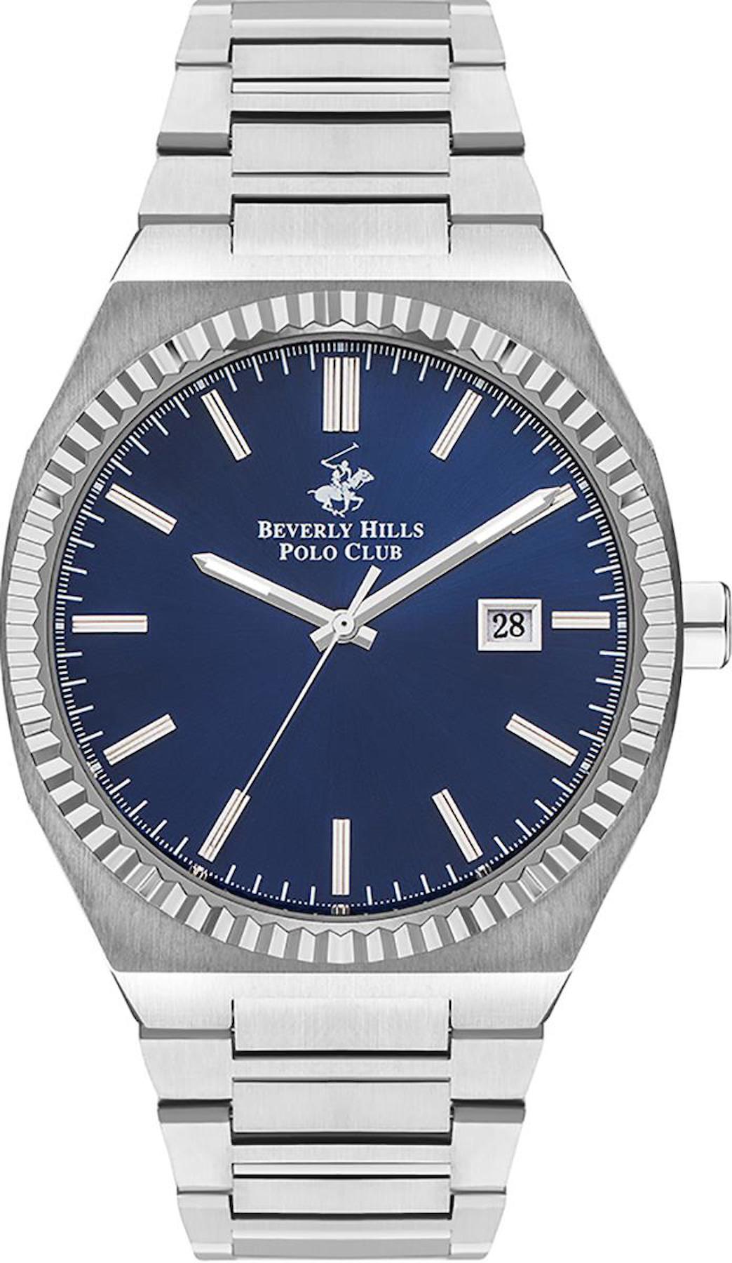 Beverly Hills Polo Club BP3405X390 Takvimli 43 mm Çelik Kordon Analog Erkek Kol Saati