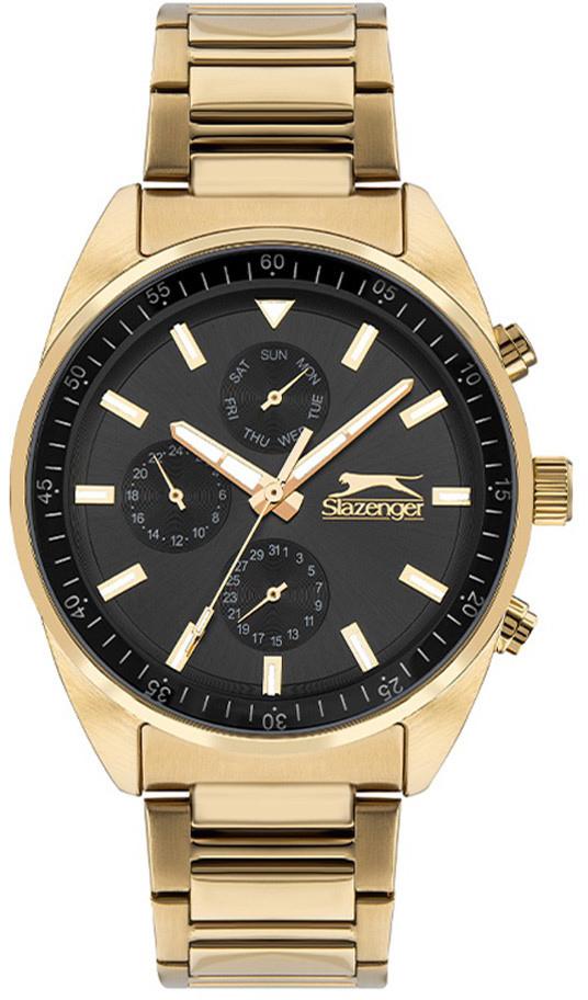 Slazenger SL.09.2040.2.02 Takvimli 44 mm Altın Çelik Kordon Analog Erkek Kol Saati