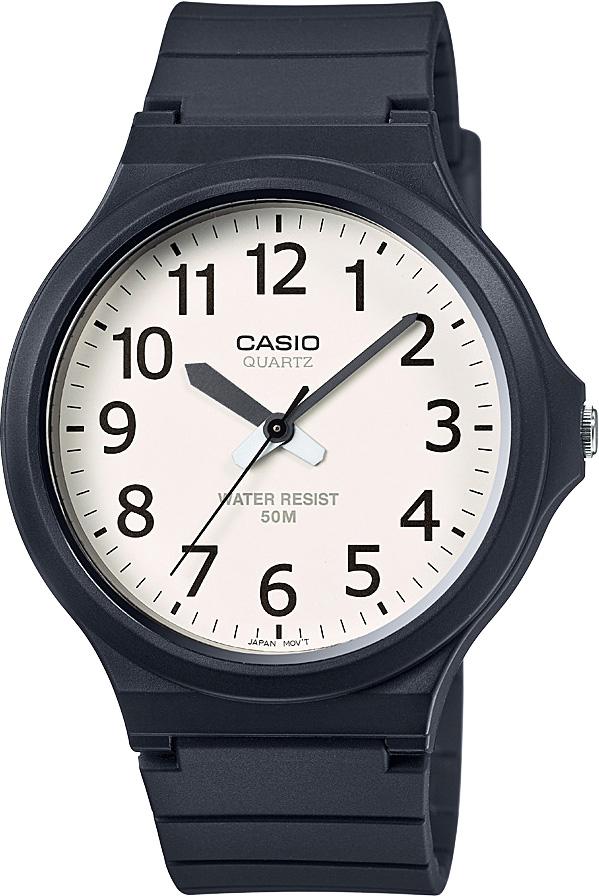 Casio MW-240-7B 44 mm Siyah Silikon Kordon Analog Kol Saati