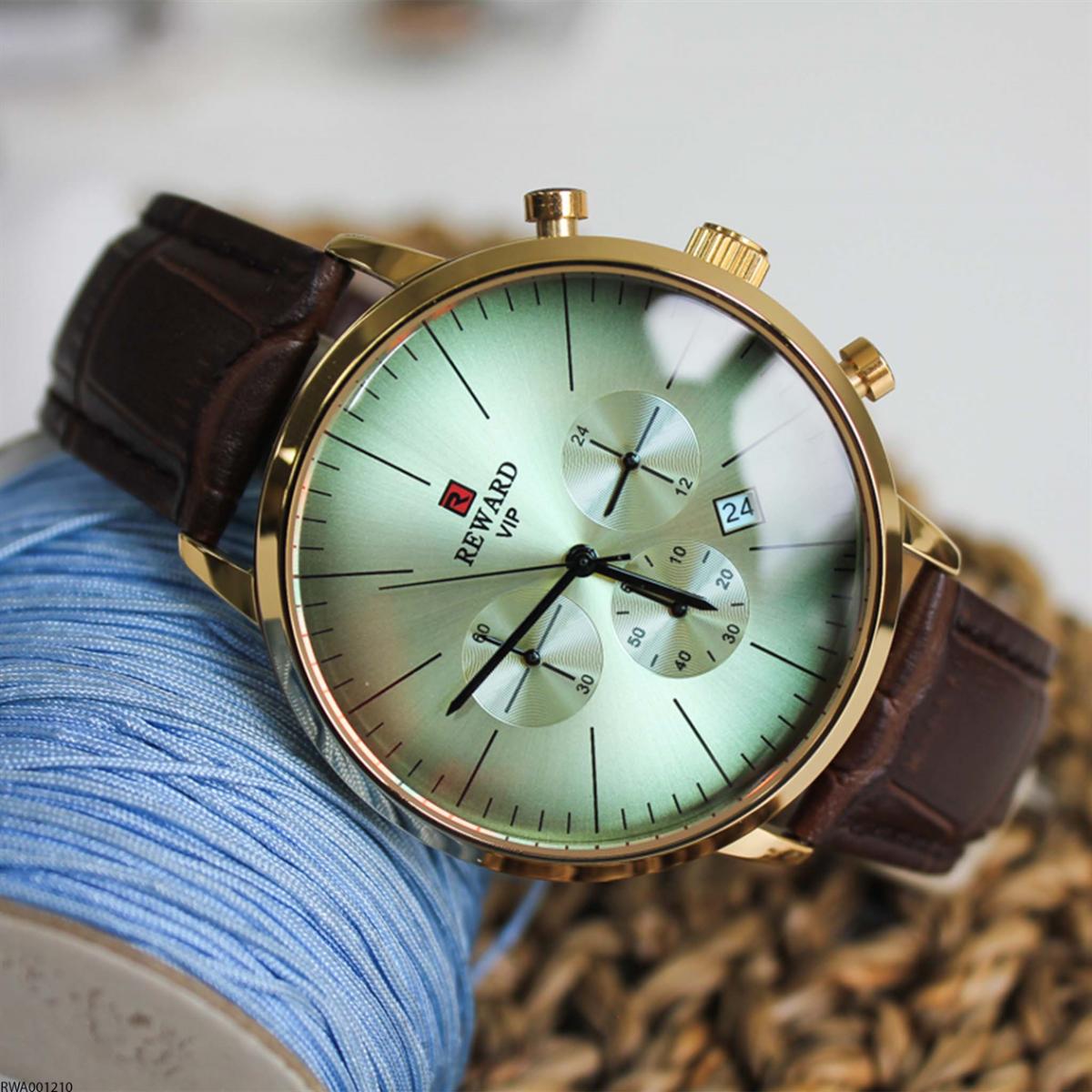 Reward RWA001210 Takvimli 45 mm Kahverengi Metal Kordon Analog Erkek Kol Saati